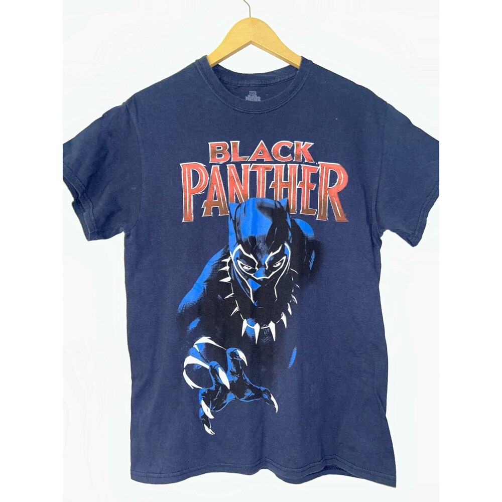 Marvel Black Panther Graphic T Shirt Mens Medium Navy Blue Comic Superhero Freez